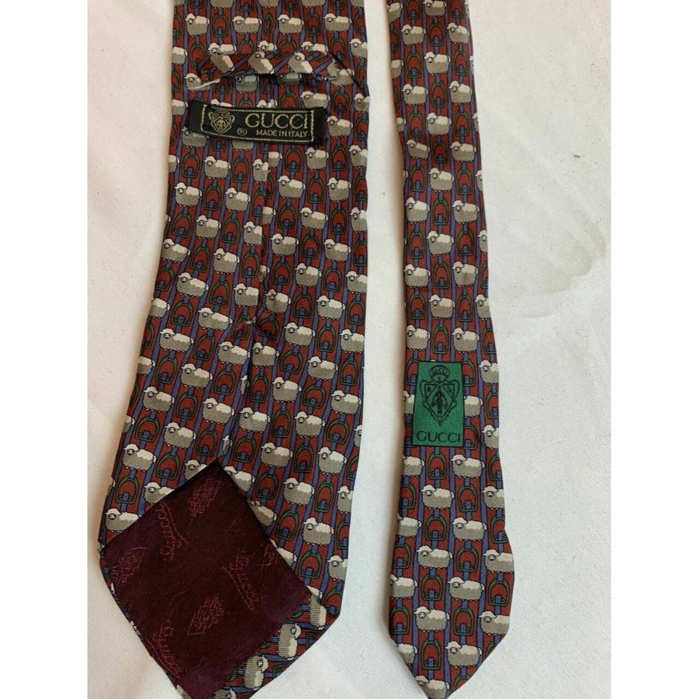 Gucci Sheep Print Silk Tie